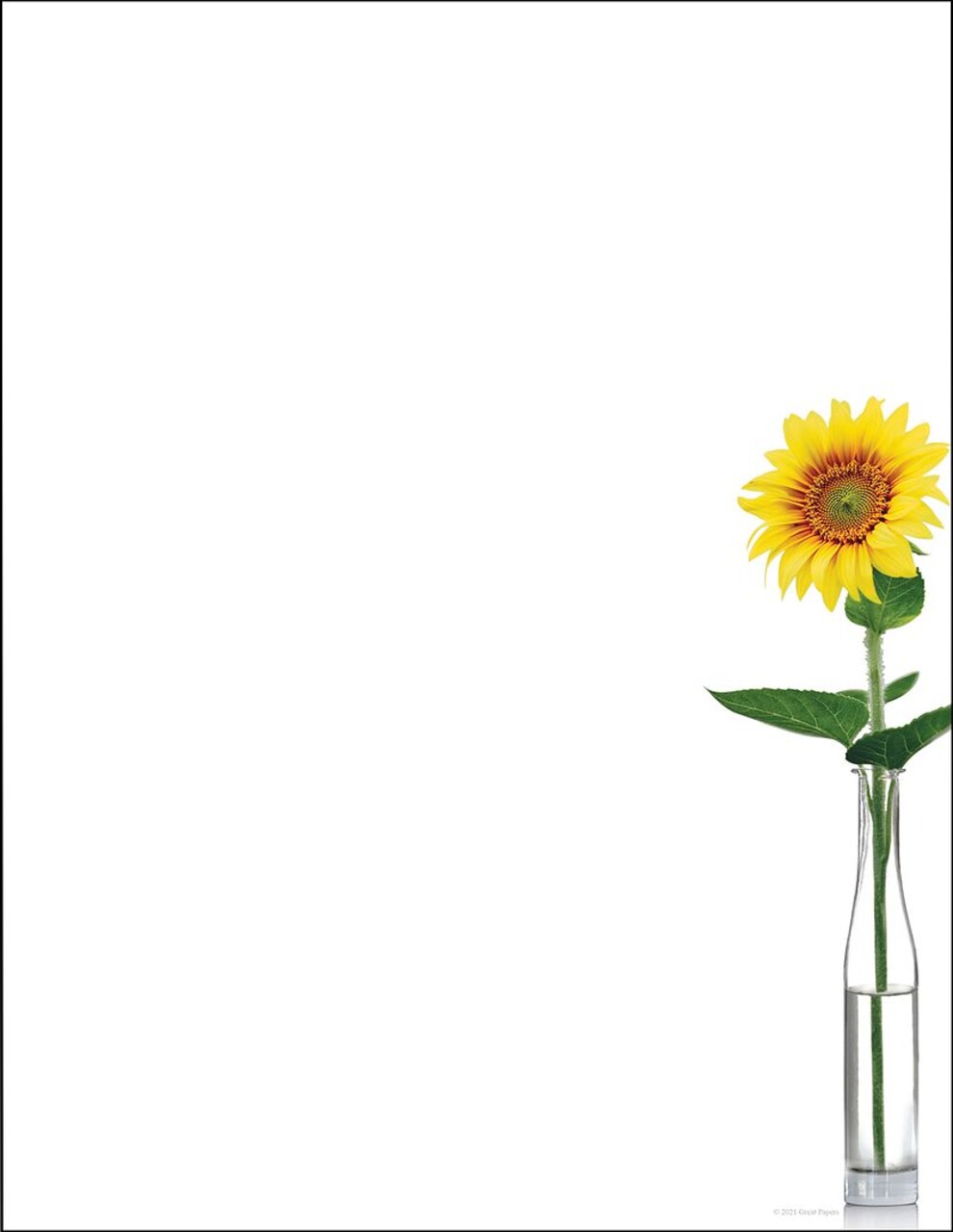 Great Papers! Sunflowers Stationery Letterhead, Invitations and Announcements, Printer Friendly, 8.5"x11", 80 Pack